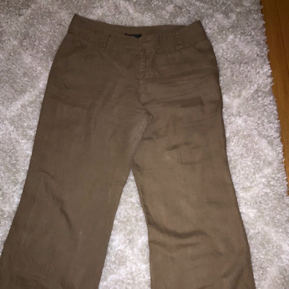 Mossimo Supply Co. Brown Linen Wide Leg Pants - Picture 1 of 7